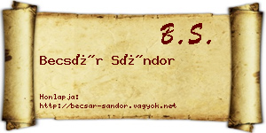 Becsár Sándor névjegykártya